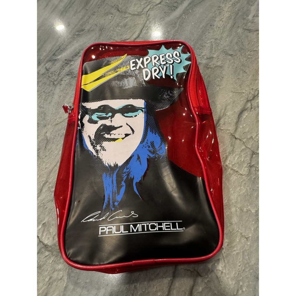 Robert Cromeans Paul Mitchell Pop‎ Art Red Zippered Bag Express Dry Case